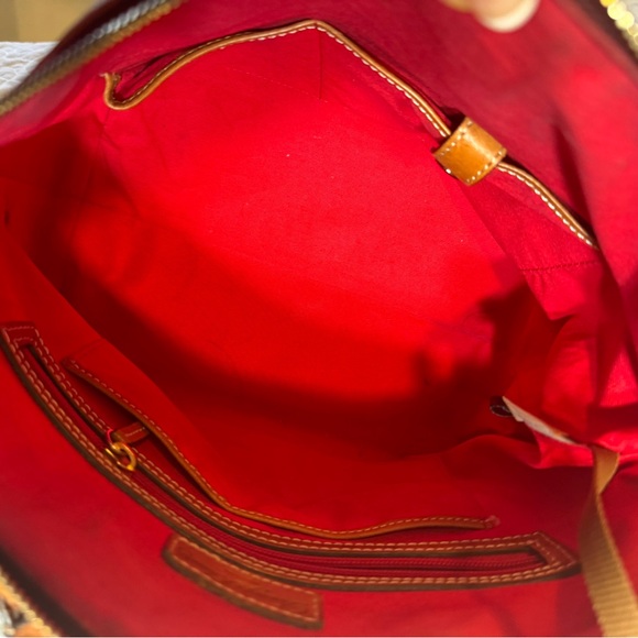 EUC-DOONEY & BOURKE RED CROCO SATCHEL WITH SHOULDER STRAP - Picture 12 of 15